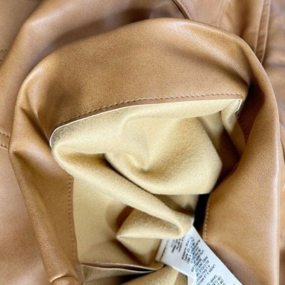 AVEC LES FILLES Faux Leather Crop Jacket in Cognac - Picture 7 of 7